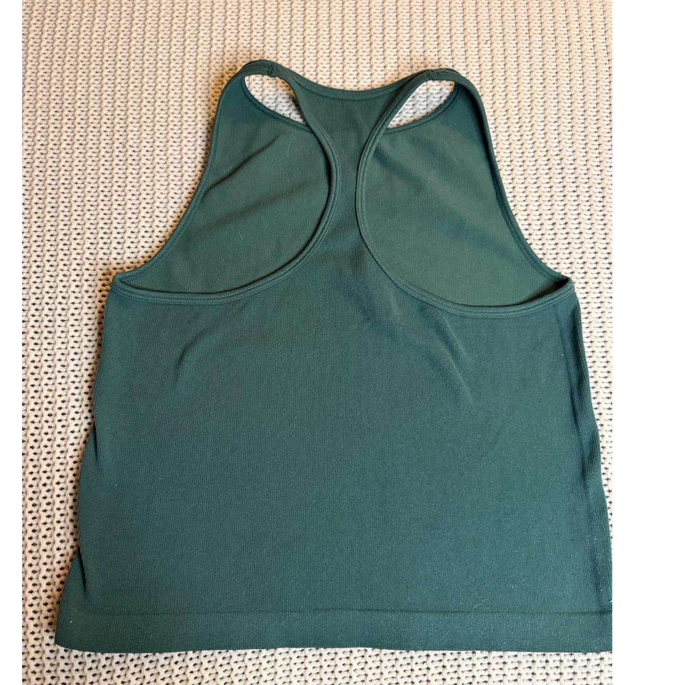 Intimately Free People Seamless Racerback Tank Top Dark Green Ribbed L/XL